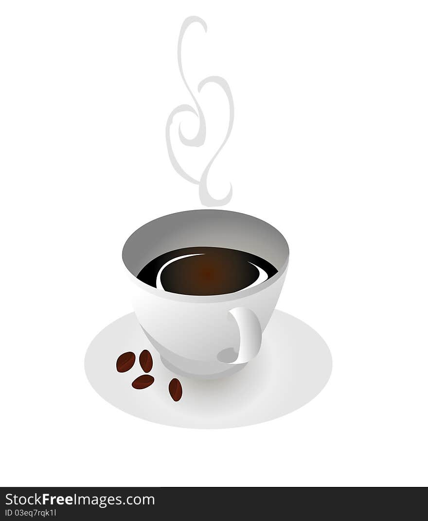 Coffee cup on white background