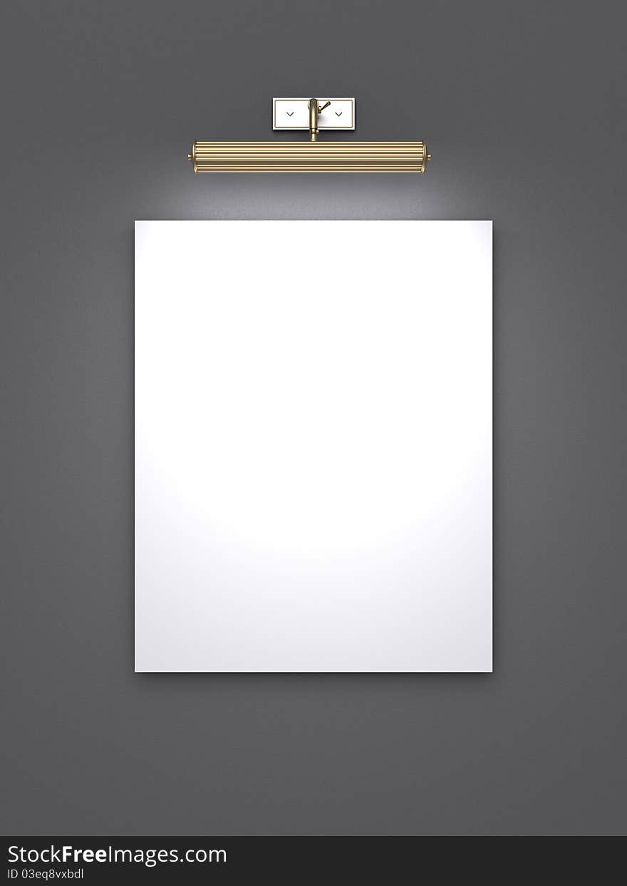 Blank white picture of the illuminated top lamp. Blank white picture of the illuminated top lamp