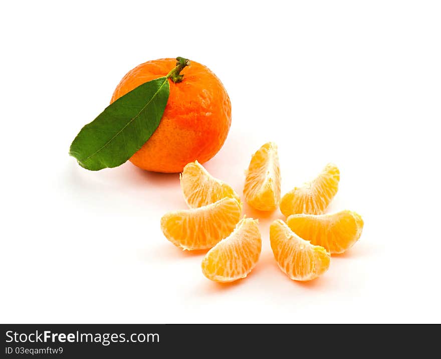 Tangerine against a white background