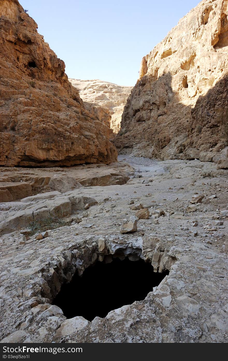 Ancient remains in wadi Og in Judea desert, Israel. Ancient remains in wadi Og in Judea desert, Israel.