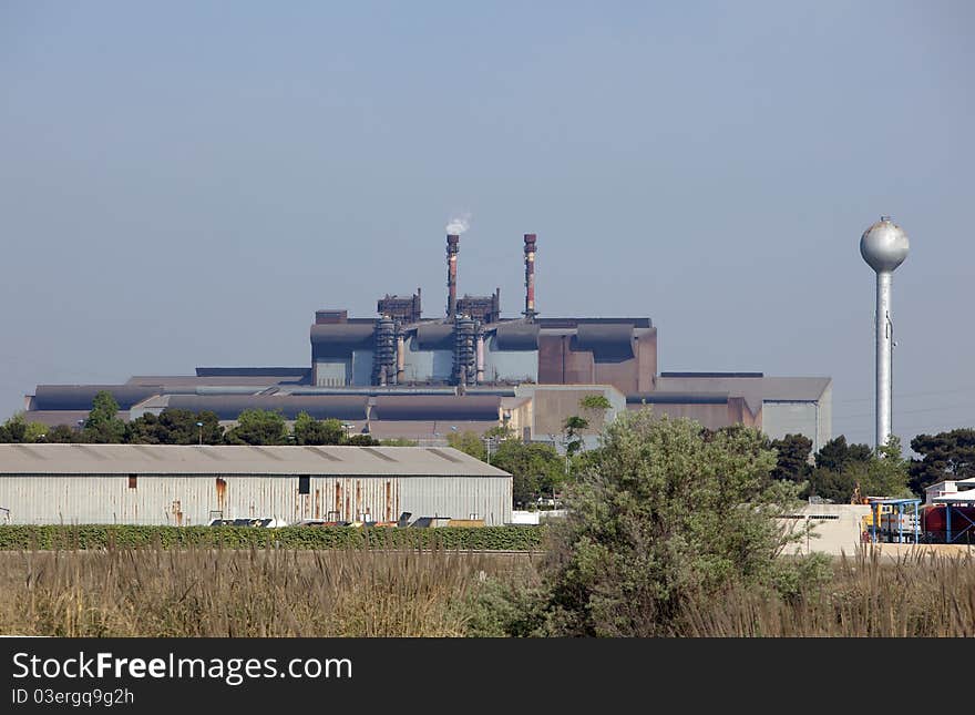 Old industrial plant in the background