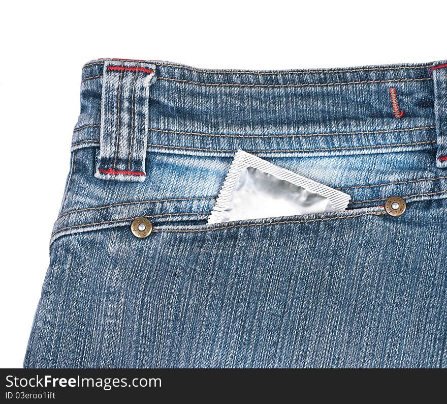 Condom in a jeans pocket