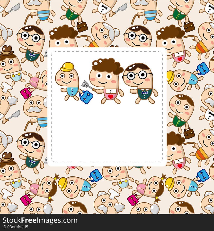 Cartoon family card