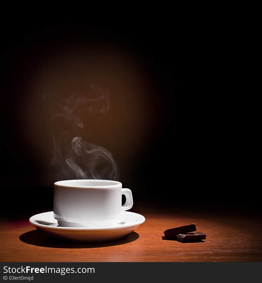 Beautiful coffee still-life on a black background