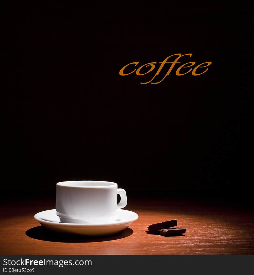 Beautiful coffee still-life on a black background