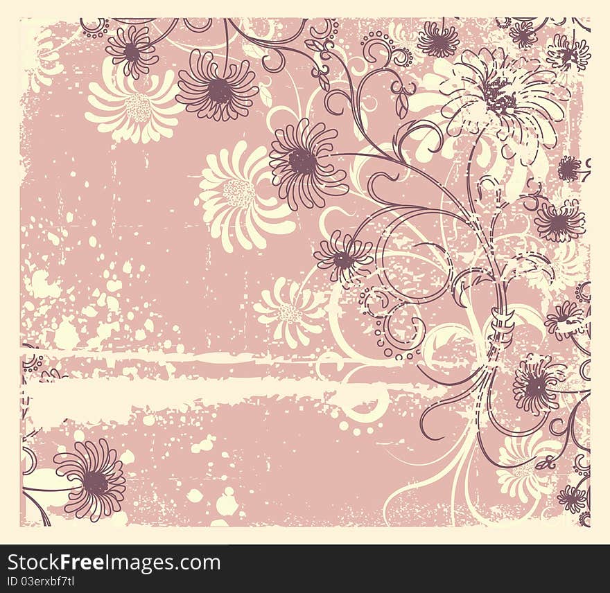 Vector floral decoration .Vintage