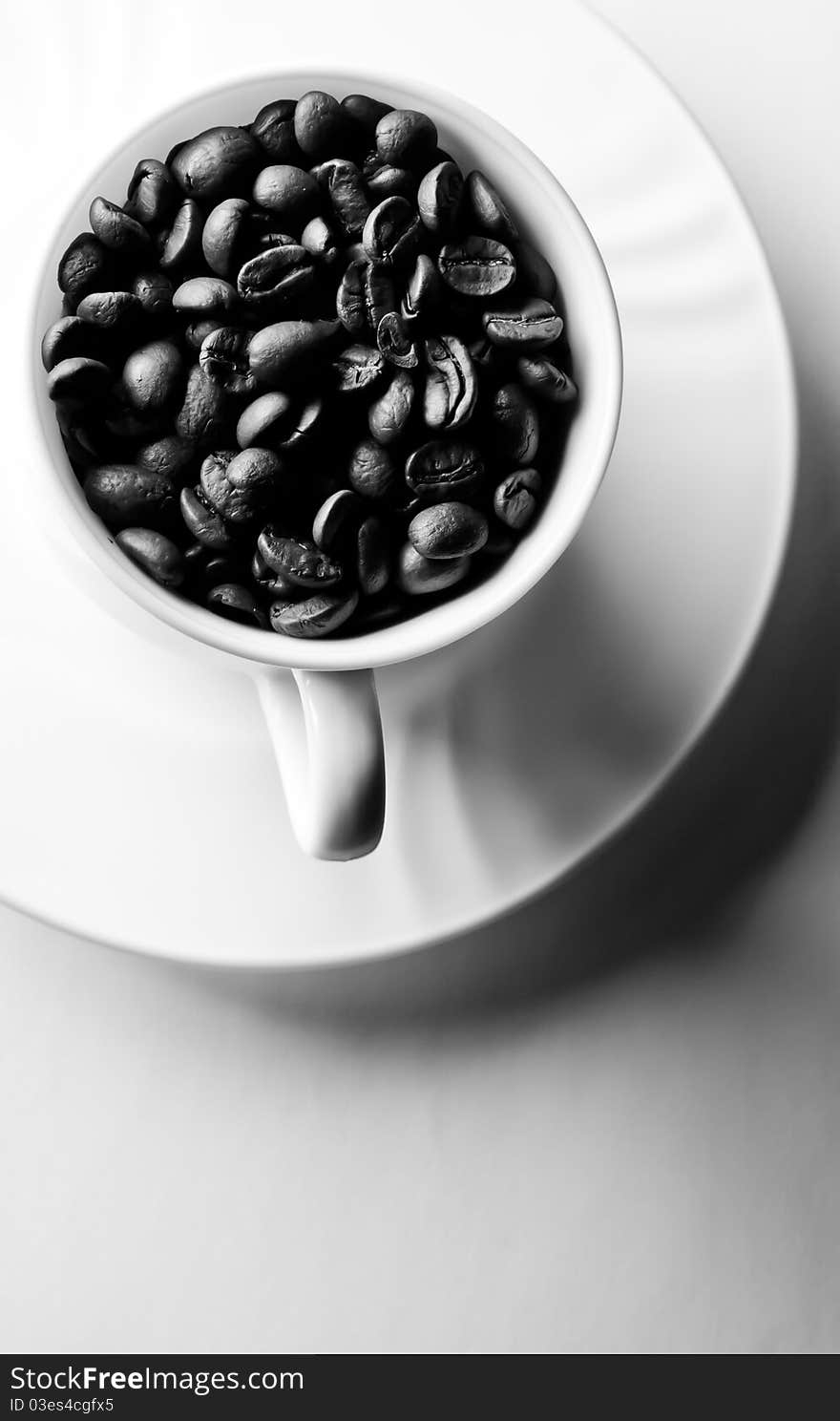 Black and white photo. cup of coffee