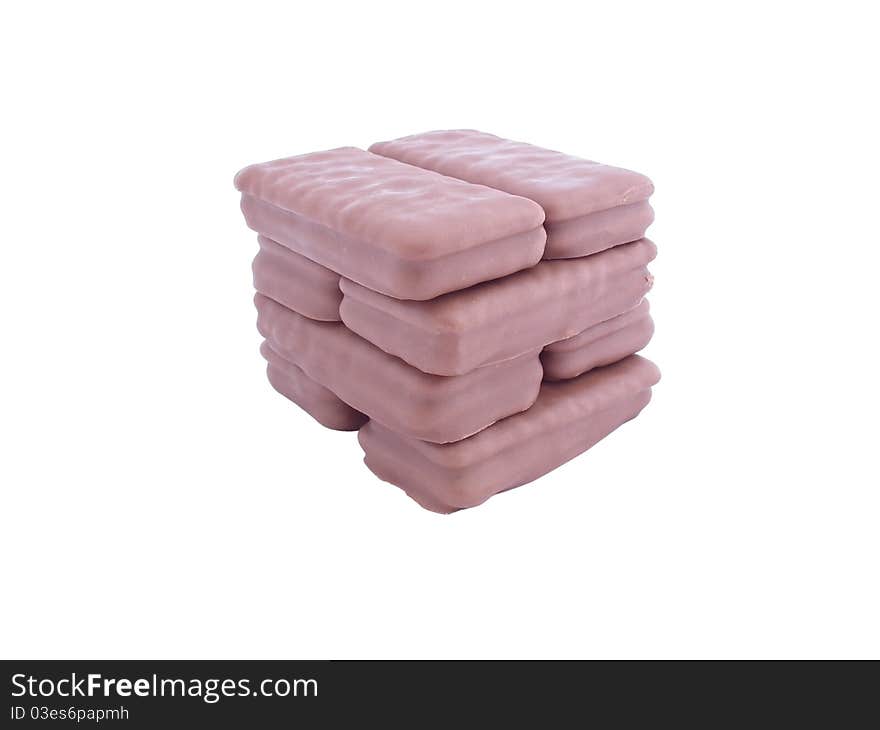 A stack of chocolate building blocks or logs. A stack of chocolate building blocks or logs.