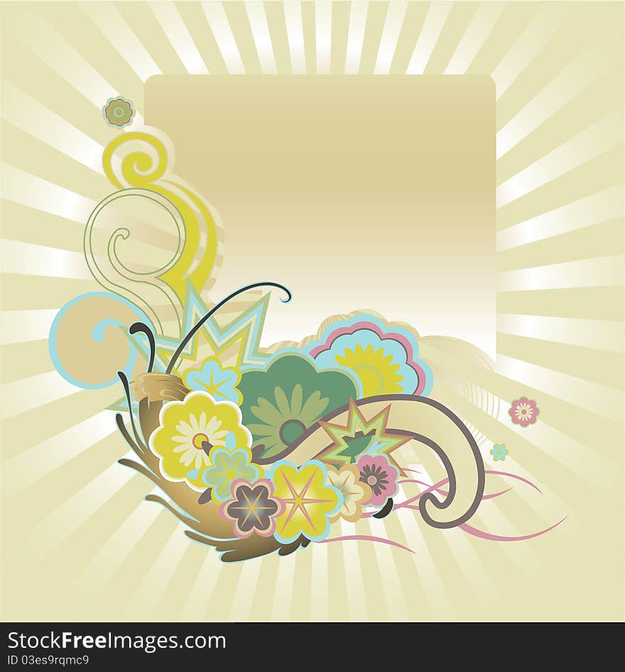 Vector illustraition of elegant floral frame