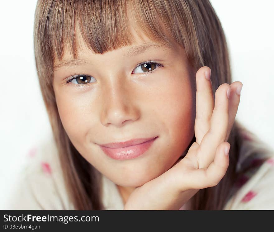 Portrait of a beautiful girl studio shot