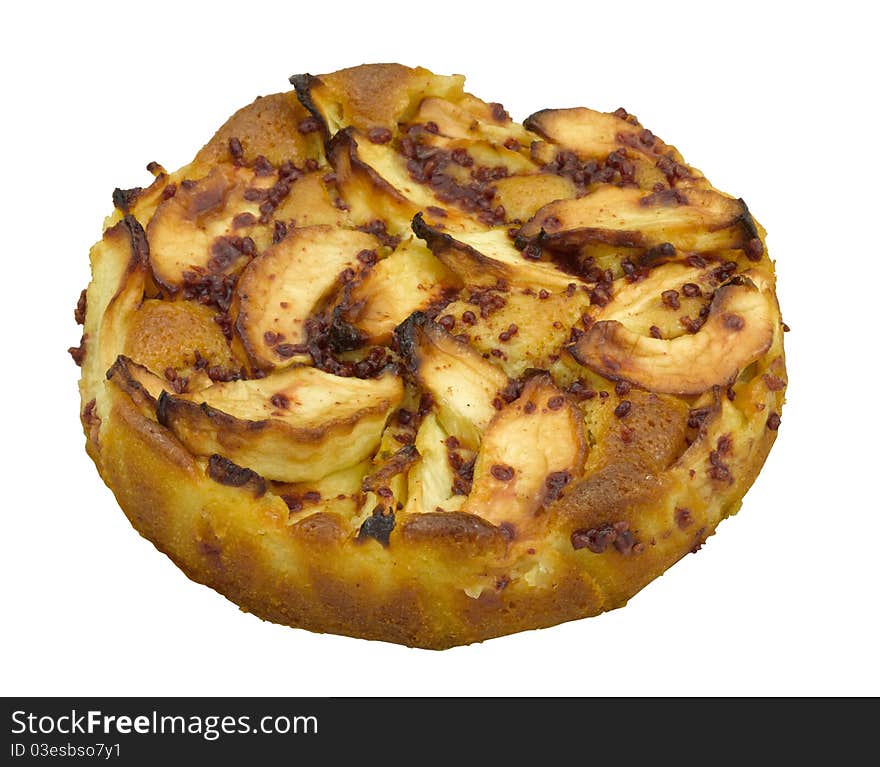 Apple Tart on white background