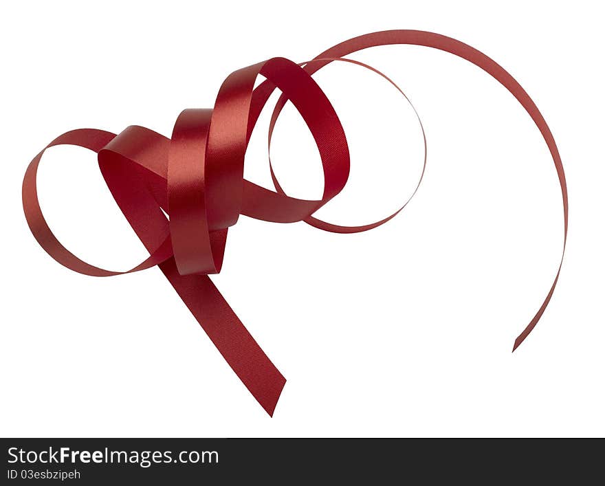 Red ribbon on white background