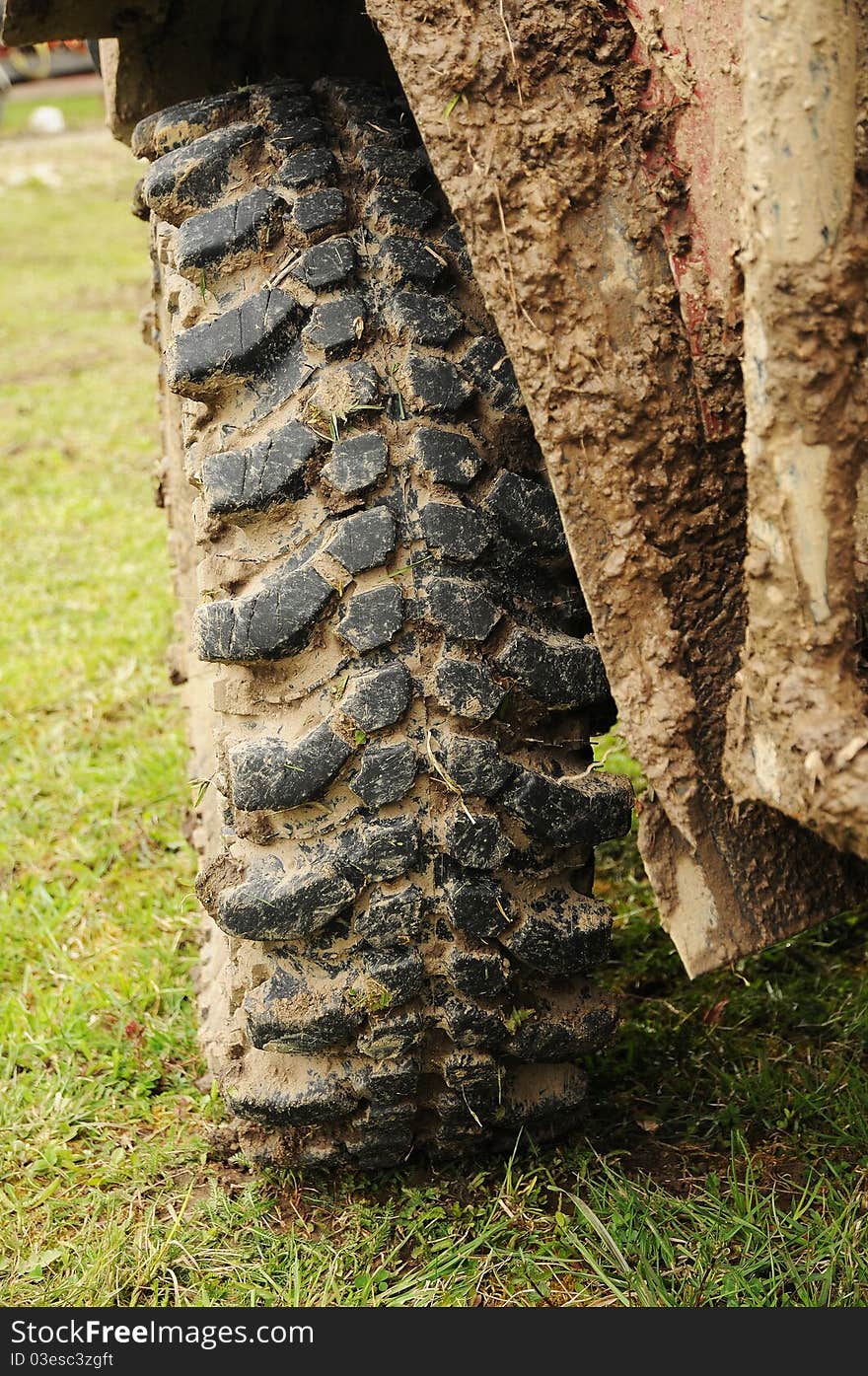 All-terrain car tire detail. All-terrain car tire detail