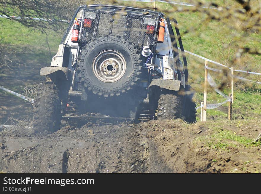 Off-road car 4x4 all wheel drive in extreme competition. Off-road car 4x4 all wheel drive in extreme competition