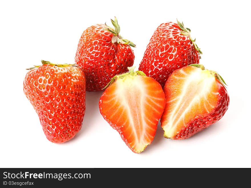 Fresh strawberry on white background