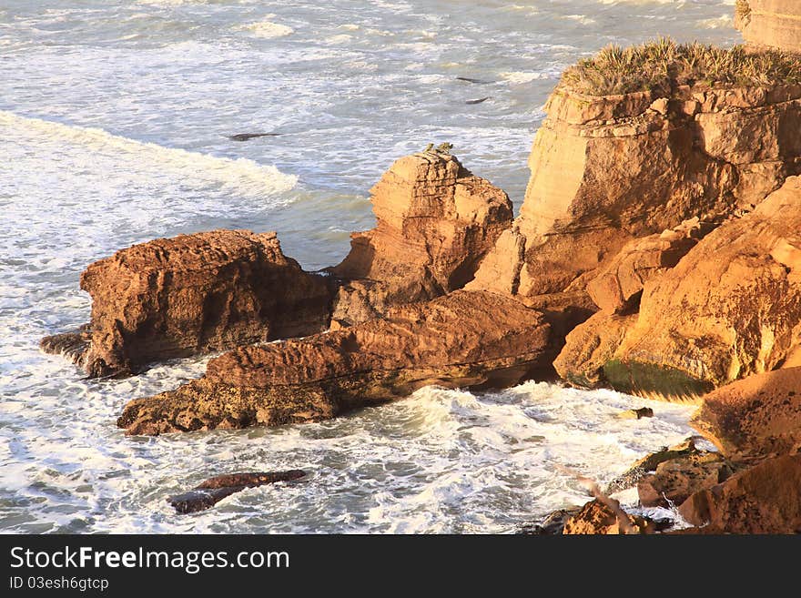 Coastal line canyon at west coast of New Zealand. Coastal line canyon at west coast of New Zealand