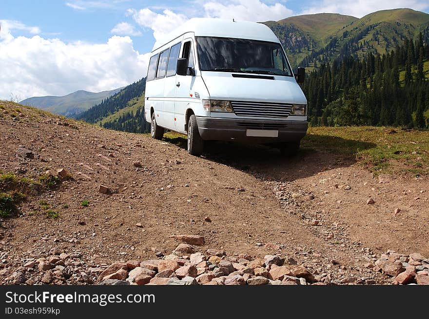 Bus In Mountains