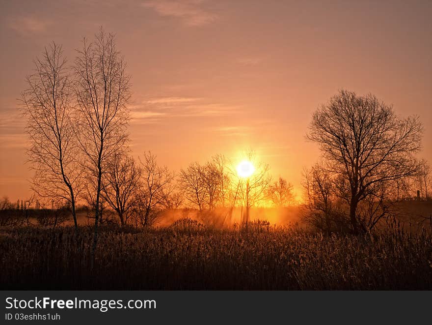 Sweet sunrise on the lake