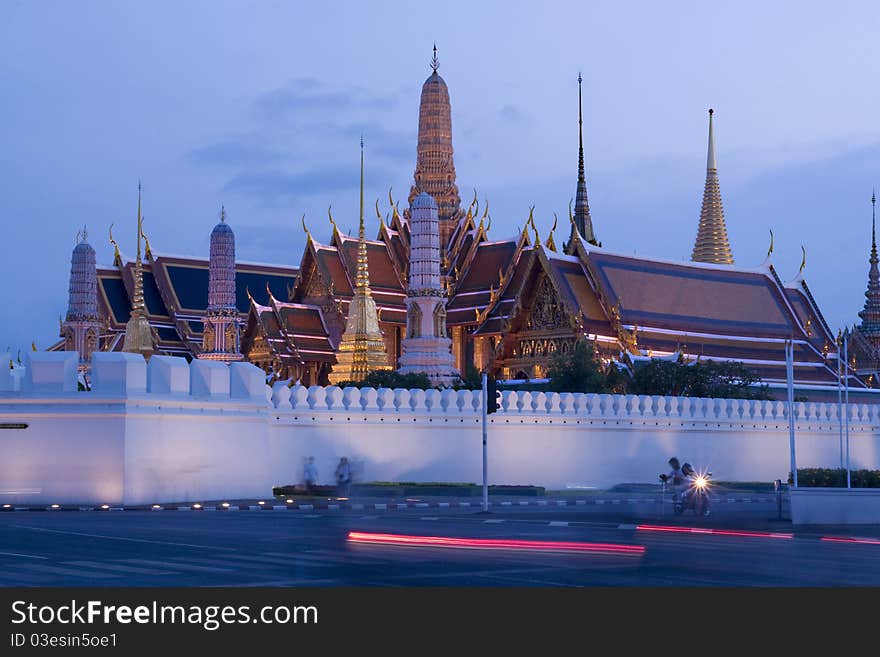 Wat Phra Kaew : The royal temple of Bangkok , Thailand.