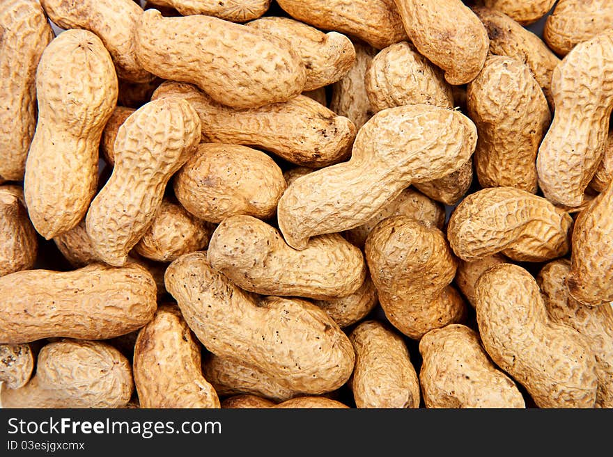 Close-up of some peanuts. background