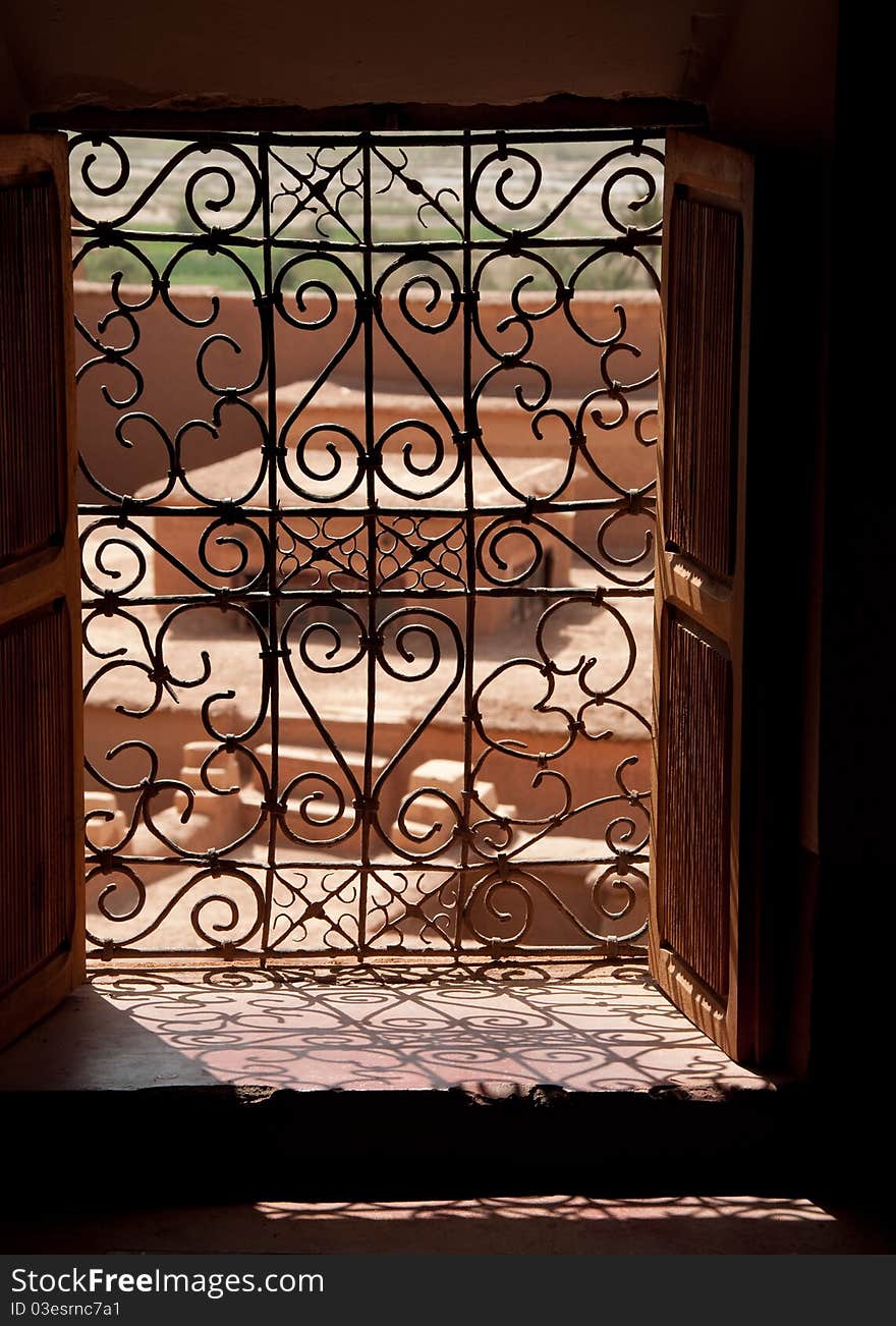 Window inside Taourirt Kasbah