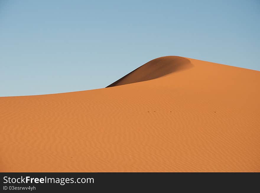 Near to town of Merzouga, at the border of the Sahara desert, Morocco. Near to town of Merzouga, at the border of the Sahara desert, Morocco.