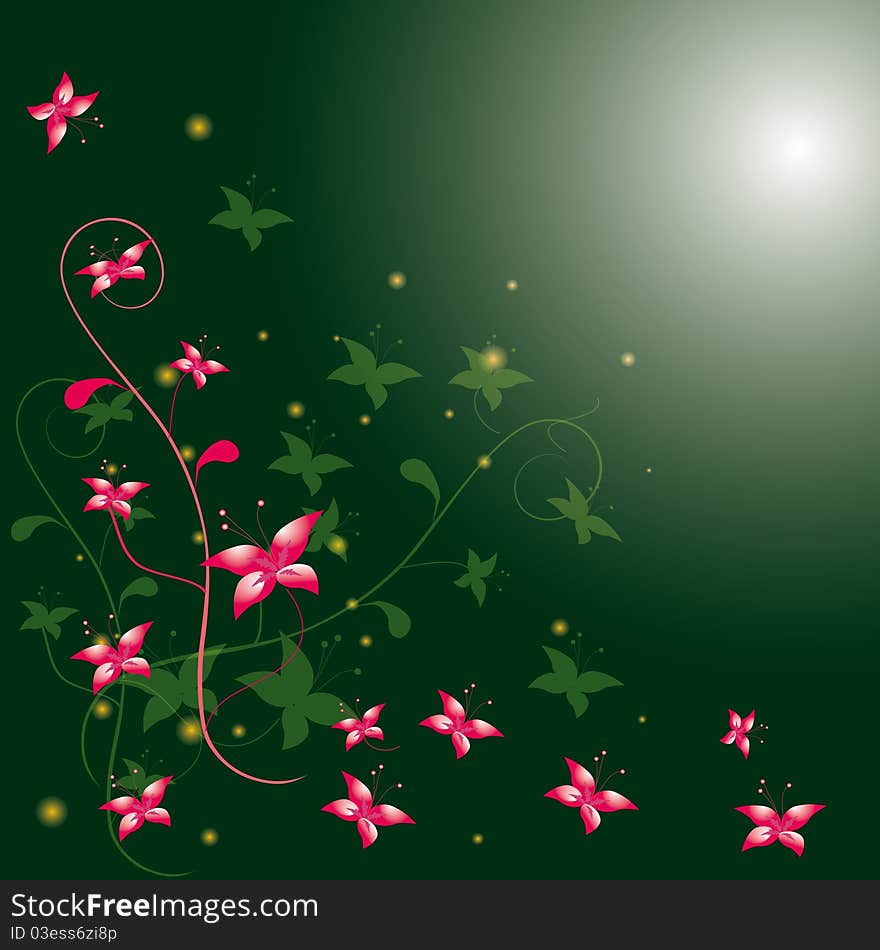 Abstract Background With Flowers