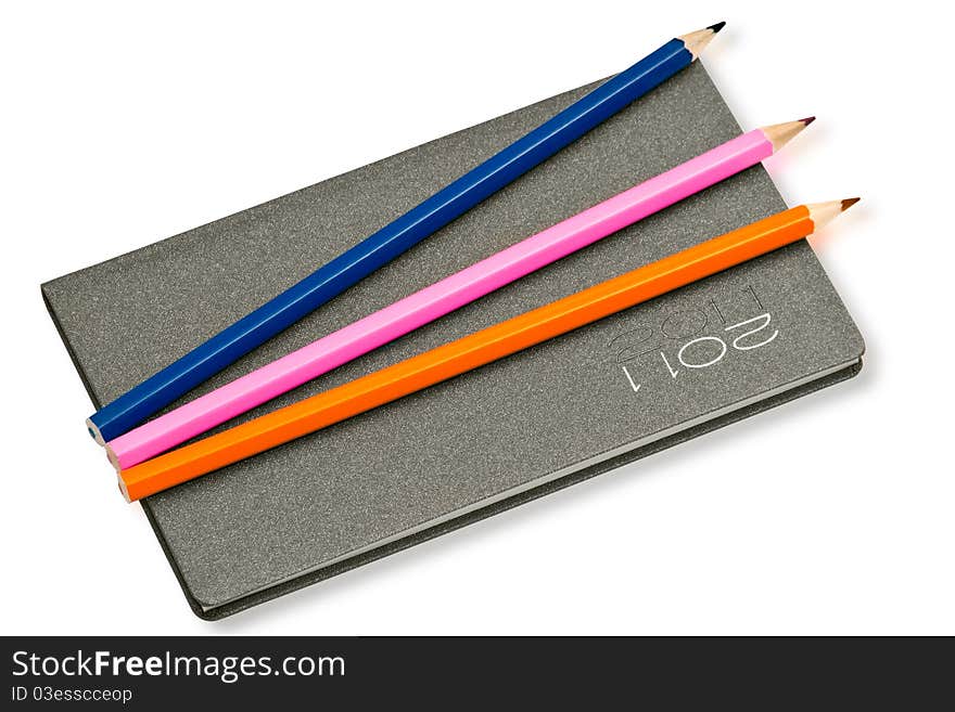 Notebook and pencils