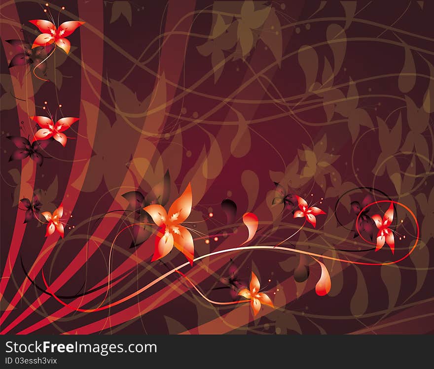 Abstract background with flowers