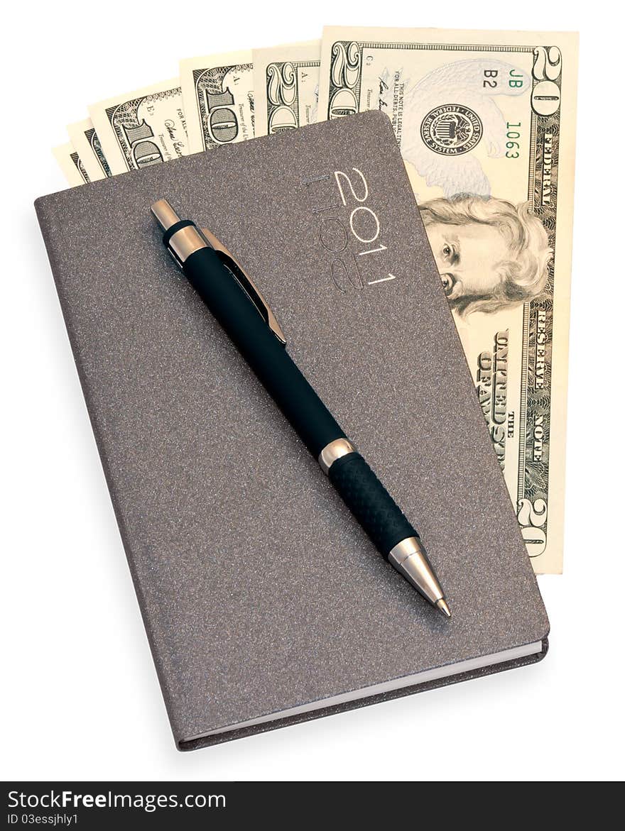 Notepad With Money And Pen