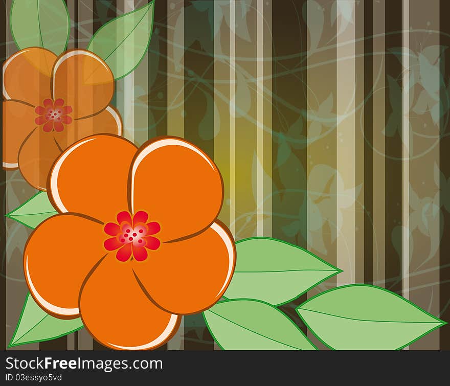 Abstract background with orange flower. Abstract background with orange flower