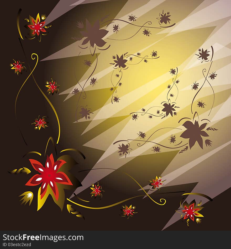 Abstract background with flowers