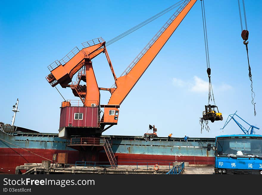 Crane In Harbour