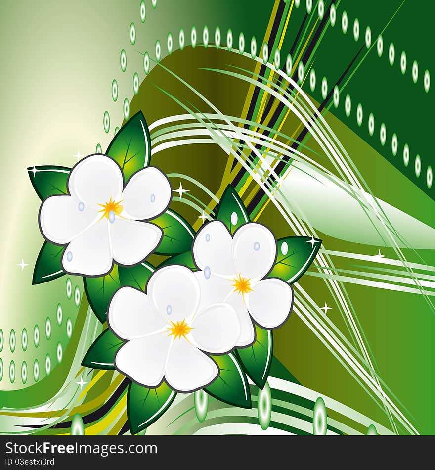 Abstract Background With Flowers