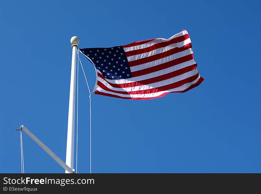 US Flag Waving in the Sky