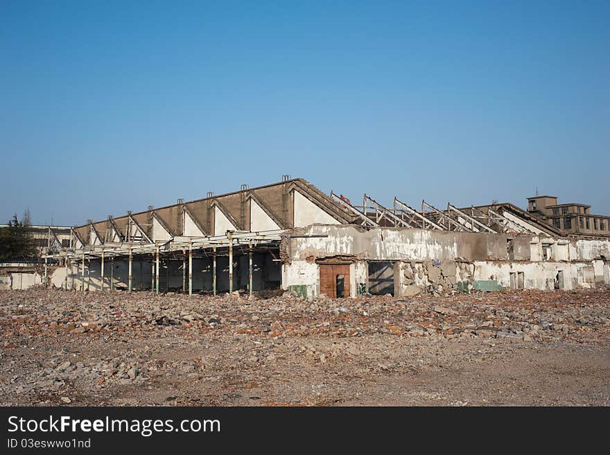 Old textile mill waiting to be pushed over. Old textile mill waiting to be pushed over