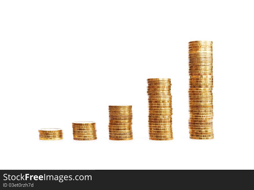 Stacks of coins showing your financial growth. Stacks of coins showing your financial growth