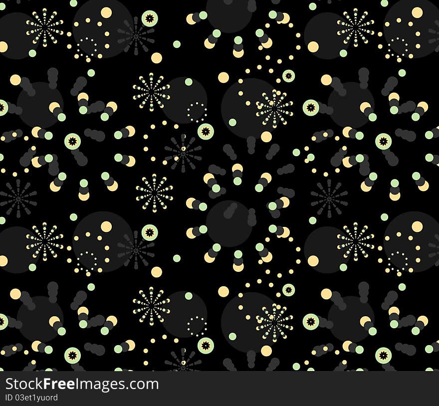 Circle patterns on a black background. Circle patterns on a black background