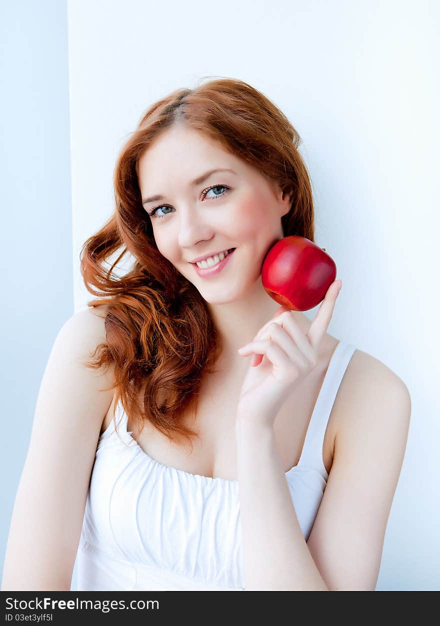 Portrait of a young pretty woman at home