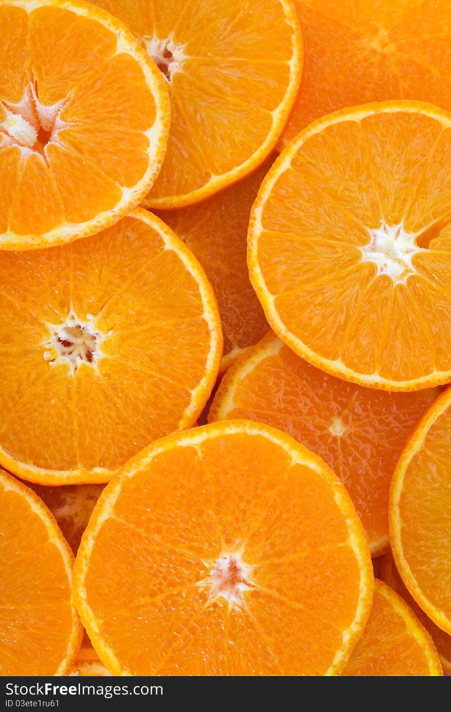 Background with pieces of orange