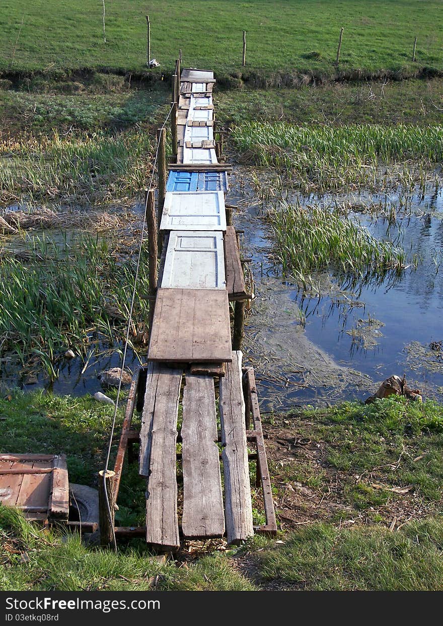 A footbridge.