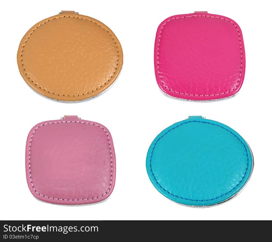 Set of colorful leather cases