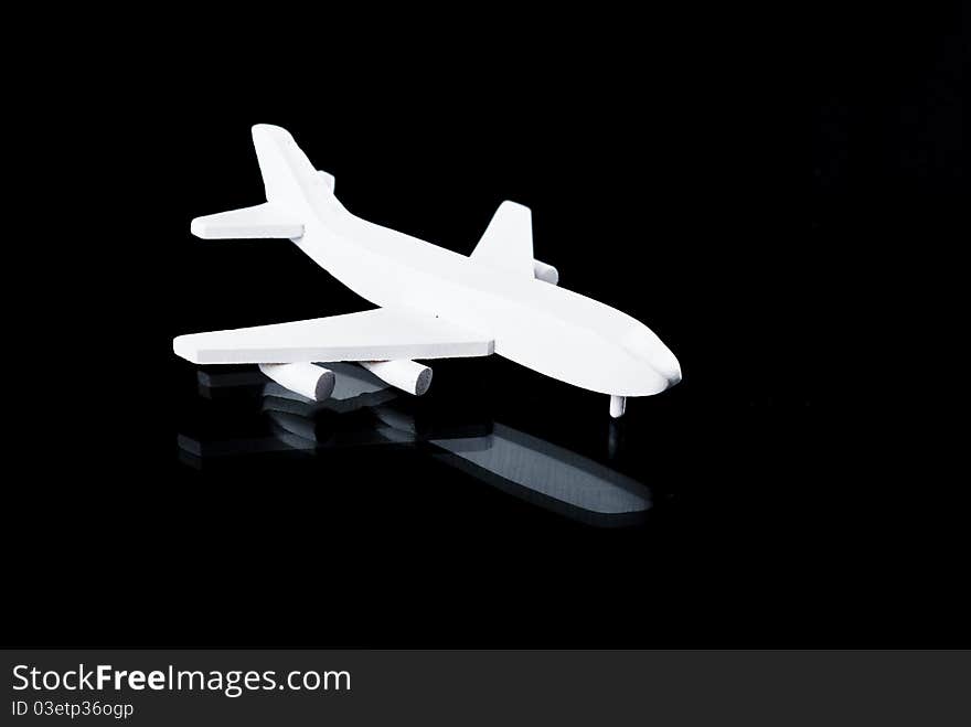 Toy airplane in white color