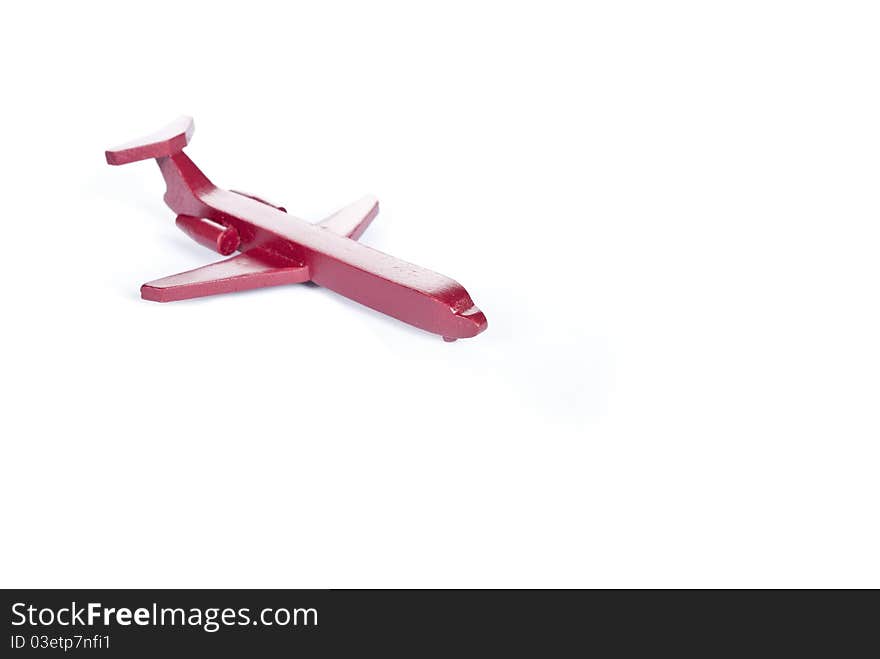 Toy airplane in red color