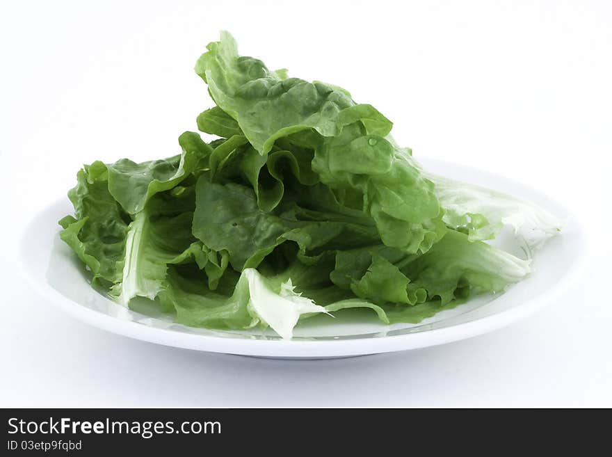 Fresh lettuce on white background