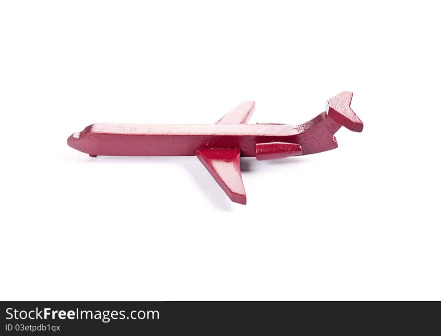 Toy airplane in red color