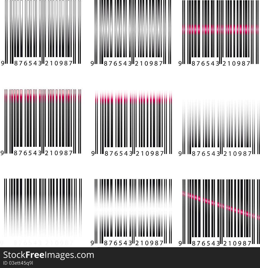 Bar codes with scanning rays. Bar codes with scanning rays