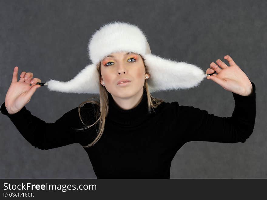 Woman in winter hat