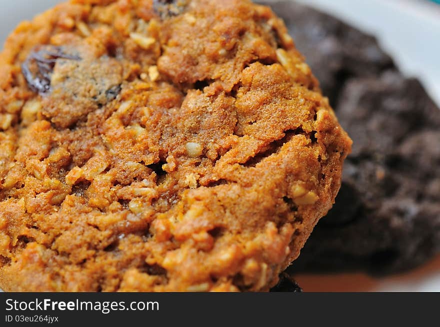 Closeup shot of freshly baked wholemeal cookies. Closeup shot of freshly baked wholemeal cookies.