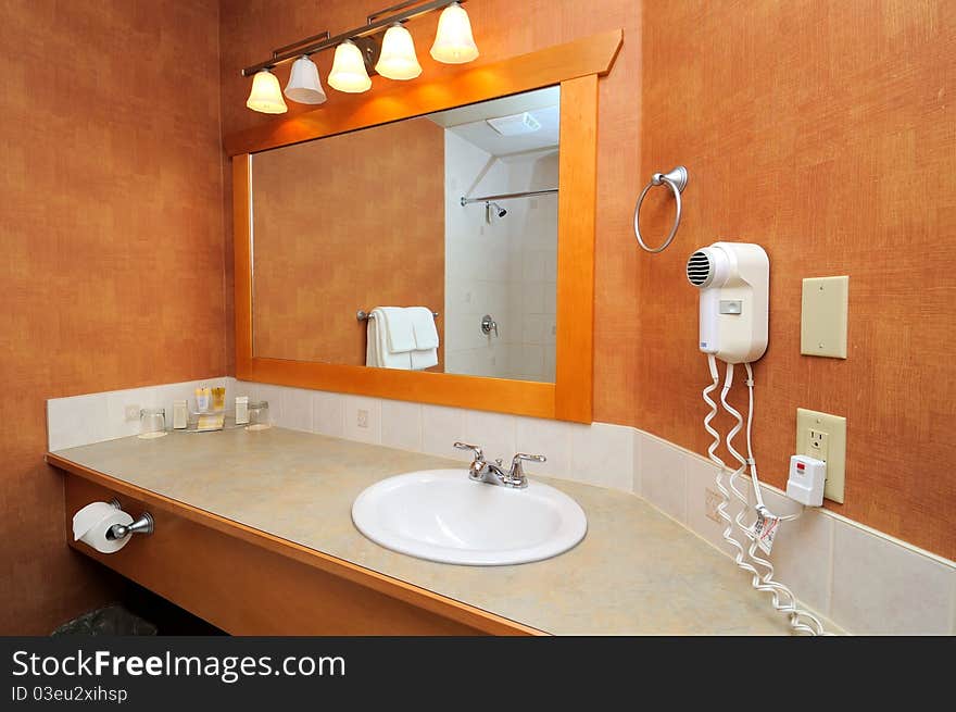 High class dressing area with mirror and wash basin. High class dressing area with mirror and wash basin.